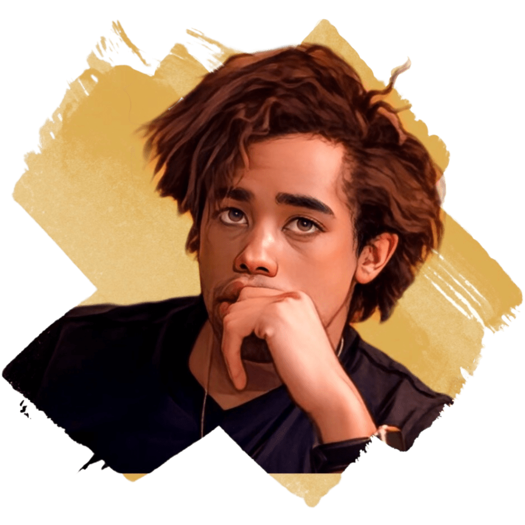 self portrait of morgan white in drawing or animated style